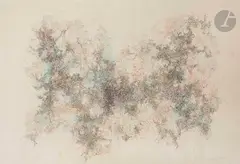 Composition by Bernard Schultze, 1959, Encre et crayons de couleur, sold Apr 2023