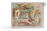 Composition by Bernard Schultze, 1974, Encre, crayons de couleur sur papier et papier découpé en relief, sold Apr 2023