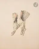 Gants accouplés (avec broderie) by Eve Gramatzki, 1972, Aquarelle et crayons de couleur, sold Apr 2023