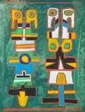 Lourde ascendance by Jacques Soisson, 1974, Gouache, sold Apr 2023