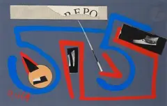 Repo by Raoul Hausmann, 1964, Gouache et collage, sold Apr 2023