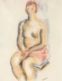 Le modèle assis by Louis Latapie, Pastel, sold Dec 2011