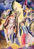 Scène de village by Béla Kádár, Aquarelle gouachée, sold Nov 2011