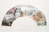 Scène de carnaval by Eugène Lami, Aquarelle gouachée en forme d'éventail, sold Sep 2011