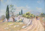 Vieux chemin de Besse by Frédéric Montenard, Pastel, sold Sep 2011