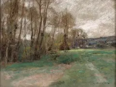 La clairière by Léon Augustin Lhermitte, Pastel, sold May 2011