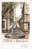 Une place à Aix en Provence by Bernard Buffet, Lithographie imprimée en couleur pour le Festival d'Aix en Provence, sold Apr 2011