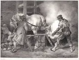 Le maréchal flamand by Théodore Géricault, Lithographie exécutée en grande partie par Léon Cogniet, sold Apr 2011