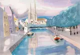 Quimper by Georges Lambert, Aquarelle, sold Apr 2011