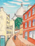 Ruelle à Montmartre by Élisée Maclet, Aquarelle, sold Apr 2011