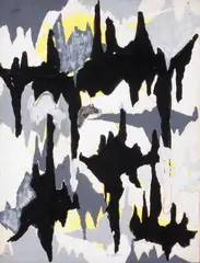 Composition by Marcel Burtin, Gouache sur papier marouflé sur carton, sold Apr 2011
