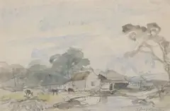 Paysage by Johan Jongkind, Aquarelle signée en bas à droite, sold Dec 2017