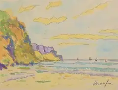 Bord de mer by Maxime Maufra, Aquarelle signée en bas à droite, sold Dec 2017