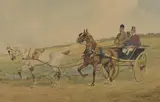 Personnages en calèche by Charles-Fernand de Condamy, Aquarelle signée en bas à droite, sold Jun 2017