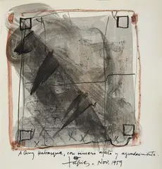 Sans titre by Antoni Tàpies, Aquarelle signée et dédicacée "À Guy Habasque, con sincero afecto y agradacimiento, Tapiès, sold May 2017