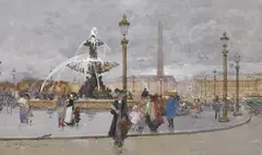 La Concorde by Eugène Galien-Laloue, Gouache, sold May 2017