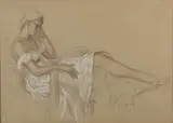 Femme allongée by Fernand Majorel, Pastel et rehauts de craie, sold Dec 2016