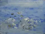 Fond marin by Avni Arbaş, 1960, Gouache, sold Nov 2022
