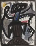 Sans titre, (recto-verso) by Jean-Michel Atlan, 1953, Gouache et encre, sold Nov 2022