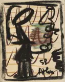 Sans titre by Jean-Michel Atlan, 1958, Pastel et fusain sur papier, sold Nov 2022