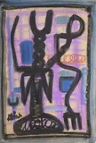 Sans titre, circa 1952/1953 by Jean-Michel Atlan, Gouache, pastel et encre, sold Nov 2022