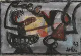 Sans titre by Jean-Michel Atlan, 1953, Pastel et fusain sur carton, sold Nov 2022