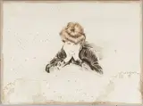 Élégante, la tête entre ses deux mains by Paul César Helleu, Pointe sèche en couleurs, bonne épreuve sur vélin, contresignée au crayon dans la marge in, sold Nov 2022