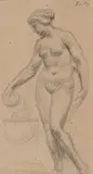 Femme sacrifiant by Henri-Théodore Fantin-Latour, Crayon noir, le cachet en haut à droite (L, sold Nov 2022