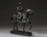 Gaston de Foix » (1489-1512), duc de Nemours et neveu de Louis XII by Antoine-Louis Barye, Épreuve en bronze à patine brune, sold Nov 2022
