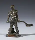 Terrassier à la pelle by Jules Dalou, Épreuve en bronze à patine brune nuancée verte, sold Nov 2022