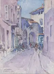 St Tropez 1930 by Henri-Alexis Schaeffer, Aquarelle signée, sold Nov 2022