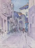 St Tropez 1930 by Henri-Alexis Schaeffer, Aquarelle signée, sold Nov 2022