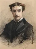 Portrait d'homme à la veste noire by Jules Girardet, Pastel sur papier, sold Nov 2022