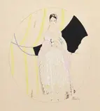 Jeune femme à l'éventail by Charles Martin, Encre et aquarelle sur papier, sold Nov 2022