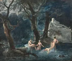 Les baigneuses by Pierre-Antoine Mongin, Gouache, sold Dec 2020