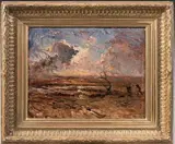 L'Étang de l'Aleva à Morestel by François-Auguste Ravier, Toile marouflée sur carton, sold Dec 2020