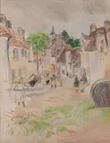 Village de Normandie, circa 1900 by Raoul Dufy, Aquarelle sur papier, sold Jun 2020