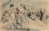 Personnages à Cuba, c. 1918 by Jules Pascin, Aquarelle et encre sur papier, sold Oct 2013