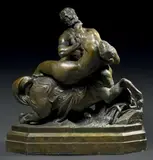 Enlèvement de Déjanire par le centaure Nessus by Pierre Alexandre Schoenewerk, Plâtre patiné signé sur la base (Accidents et manques), sold Jun 2013