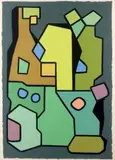 Composition abstraite by Emile Lahner, Gouache sur papier, sold Jun 2013