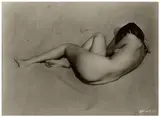 Nu dans le sable, 1936, devenu sujet du documentaire The Naked Eye (Lou Stoumen) by Edward Weston, 1956, Photographie d'exploitation, tirage argentique d'époque (1956), sold May 2013
