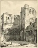 Entrée du Saint­Sépulcre Jérusalem, c. 1818 by Louis Daguerre, Lithographie, sold Apr 2013