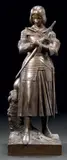 Jeanne d'Arc by Marie Christine d'Orléans, Bronze à patine brune, vers, sold Mar 2013