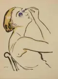 Le rimmel. 1920 by Kees van Dongen, Estampe sur Japon ancien coloré au pochoir numérotée au crayon, sold May 2014