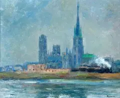 Cathédrale de Rouen by Maurice Vaumousse, Toile signée en bas à droite, sold May 2014