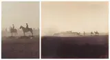 Manoeuvres du 3 octobre / Cavalry maneuvers, October 3, camp de Châlons by Gustave Le Gray, 1857, Épreuve d?époque sur papier albuminé, à partir d?un négatif verre au collodion, montée sur, sold Nov 2013