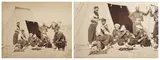 La toilette des zouaves, camp de Châlons by Gustave Le Gray, 1857, Épreuve d?époque sur papier albuminé, à partir d?un négatif verre au collodion, montée sur, sold Nov 2013