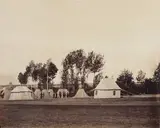 Bivouac sur la Suippe, le quartier impérial, camp de Châlons by Gustave Le Gray, 1857, Épreuve d?époque sur papier albuminé, à partir d?un négatif verre au collodion, montée sur, sold Nov 2013