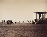 Messe au camp de Châlons, camp de Châlons by Gustave Le Gray, 1857, Épreuve d?époque sur papier albuminé, à partir d?un négatif verre au collodion, montée sur, sold Nov 2013