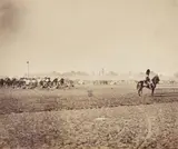 Scène de campement, camp de Châlons by Gustave Le Gray, 1857, Épreuve d?époque sur papier albuminé, à partir d?un négatif verre au collodion, montée sur, sold Nov 2013
